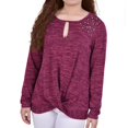 thumbnail image 1 of NY Collection Womens Knit Pullover Blouse, Purple, Petite, PL, 1 of 3