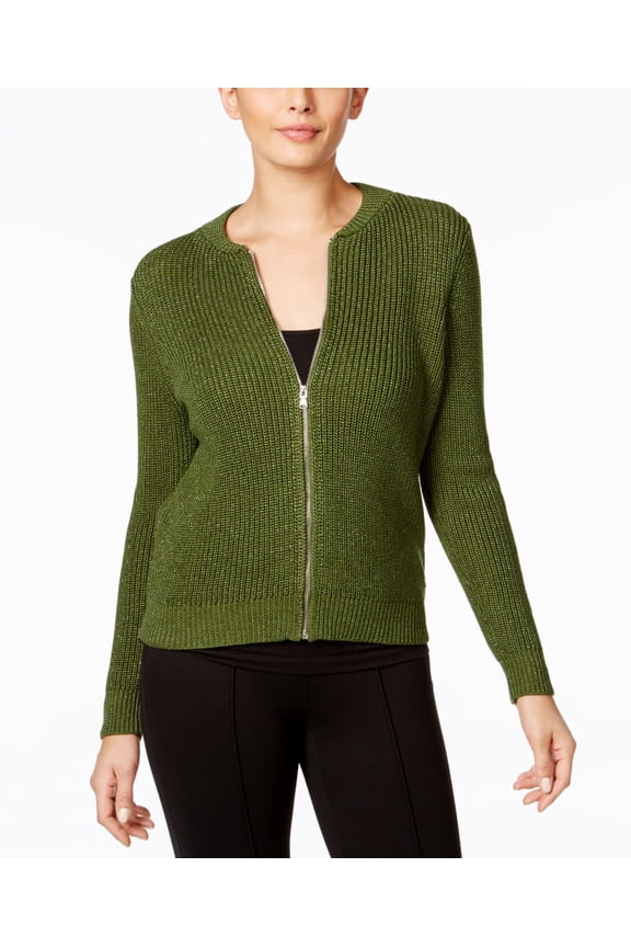 Metallic Sweater Jacket Chive M