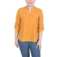 thumbnail image 1 of NY Collection Missy Long Tab-Sleeve Blouse With Pockets, 1 of 4
