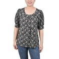 thumbnail image 1 of NY Collection Missy Short Sleeve Balloon Sleeve Top, 1 of 4