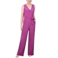 thumbnail image 1 of NY Collection Missy Sleeveless Belted Jumpsuit, 1 of 4