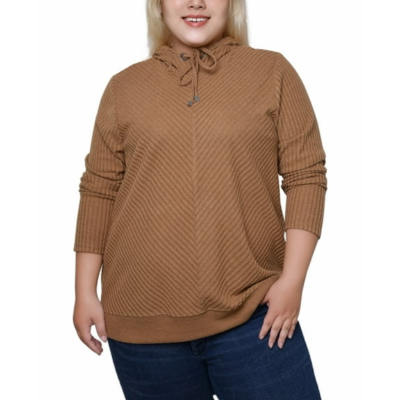 NY Collection NY Collection Plus Size Ribbed Cinnamon 3X