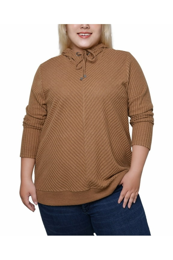 NY Collection NY Collection Plus Size Ribbed Cinnamon 3X