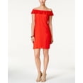thumbnail image 1 of NY Collection Off The Shoulder Lace Dress Fresh Red M, 1 of 1