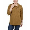 thumbnail image 1 of NY Collection Petite 3/4 Sleeve Crossover Cowl Neck Top Mustard Enzoz PXL, 1 of 1