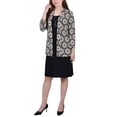 thumbnail image 1 of NY Collection Petite Dress Set 2 Piece Flower, Black PXL, 1 of 1