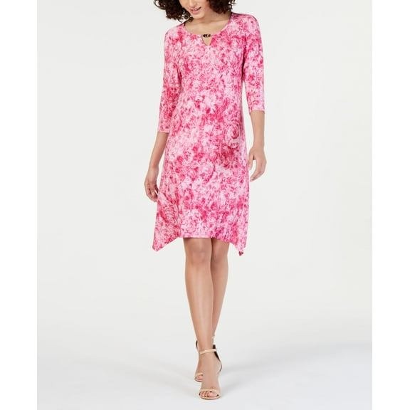 NY Collection Petite Embellished Tie Dyed Dress Pink Tiebreeze PXS