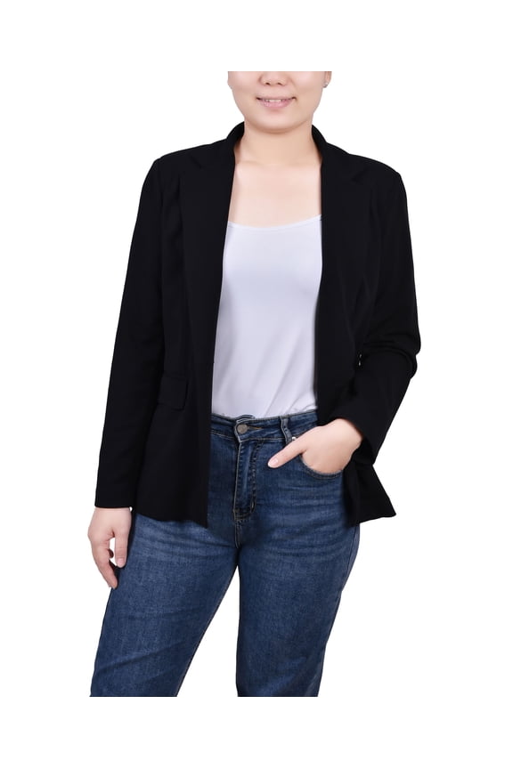 Petite Long Sleeve Scuba Crepe Jacket Black PXL