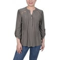 thumbnail image 1 of NY Collection Petite Pintuck Front Top With Chain Details, 1 of 4