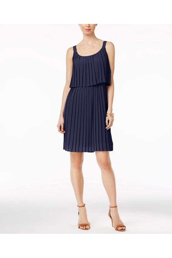 Petite Pleated Popover Dress Eclipse PM