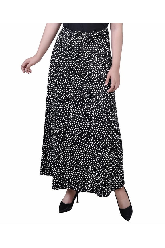 Petite Printed Belted Maxi Skirt Nice Icemoon PXL