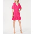 thumbnail image 1 of NY Collection Petite Ruffled Lace Dress Magenta Morelace PS, 1 of 1
