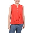 thumbnail image 1 of NY Collection Petite Sleeveless Blouse With Eyelet Insets, 1 of 4