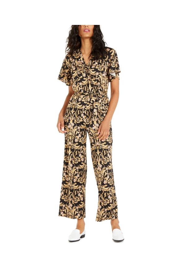 Petite Twist Front Jumpsuit Black PXL