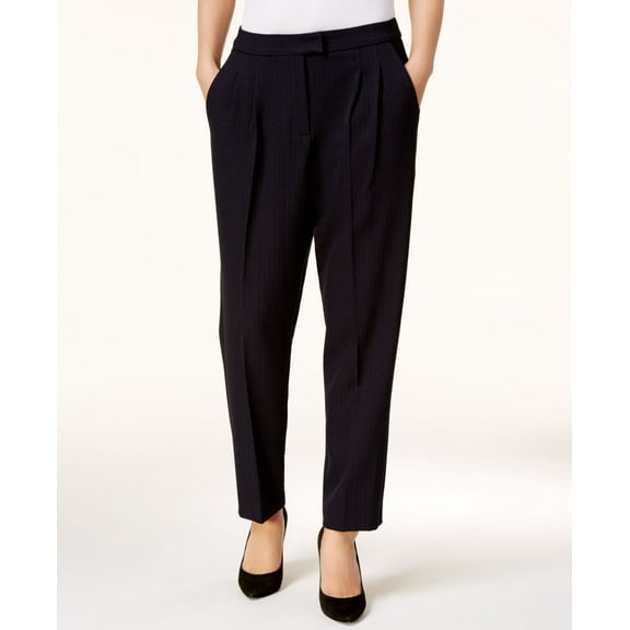 NY Collection Pleated Trousers Navy 4