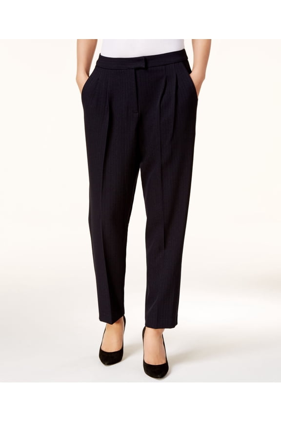 Pleated Trousers Navy 4
