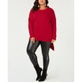 thumbnail image 1 of NY Collection Plus Size Asymmetrical Hem Sweater Red 1X, 1 of 2