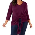 thumbnail image 1 of NY Collection Plus Size Gathered Front Top Burgundy Acaitea 2X, 1 of 2