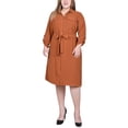 thumbnail image 1 of NY Collection Plus Size Long Roll Tab Sleeve Shirtdress, 1 of 4