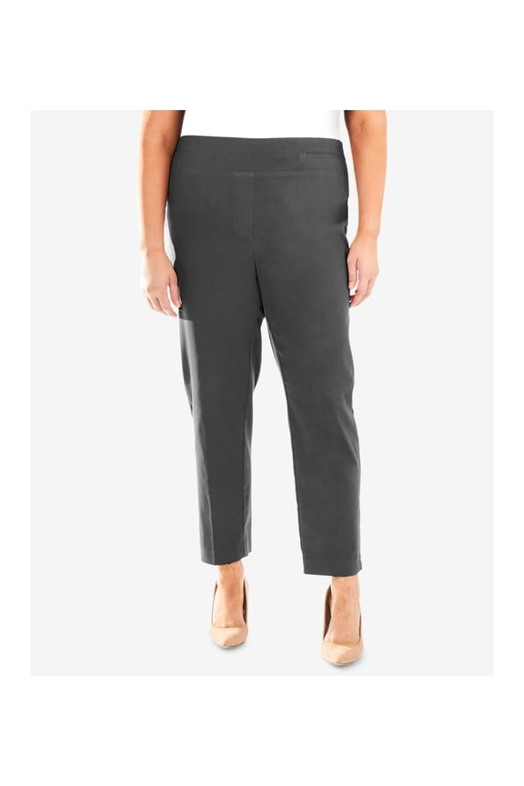 Plus Size Pull On Ankle Pant Grey Mooning 18W