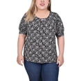 thumbnail image 1 of NY Collection Plus Size Short Sleeve Balloon Sleeve Top, 1 of 4