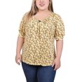 thumbnail image 1 of NY Collection Plus Size Short Sleeve Balloon Sleeve Top, 1 of 4