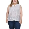 thumbnail image 1 of NY Collection Plus Size Sleeveless Blouse With Eyelet Insets, 1 of 4