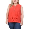 thumbnail image 1 of NY Collection Plus Size Sleeveless Blouse With Eyelet Insets, 1 of 4