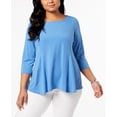 thumbnail image 1 of NY Collection Plus Size Studded Swing Tunic Regatta Blue 1X, 1 of 2