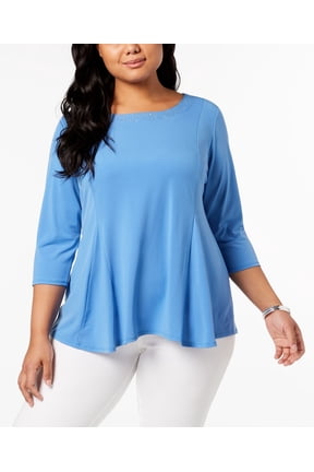 Plus Size Studded Swing Tunic Regatta Blue 1X