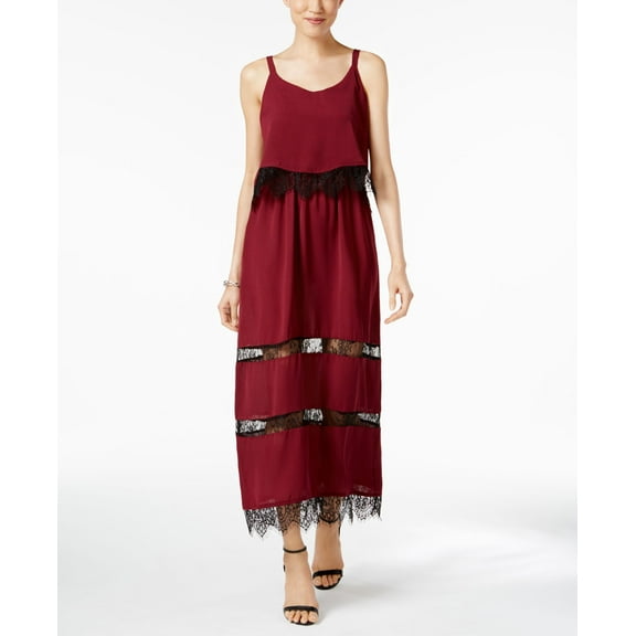 NY Collection Popover Maxi Dress Burgundy Modish XL