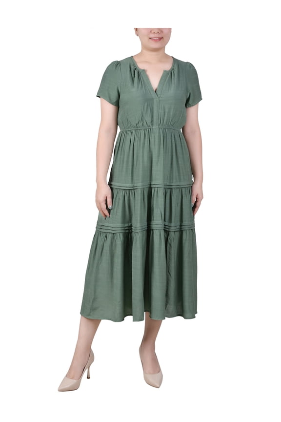 Women's Ankle Length Short Sleeve Dress