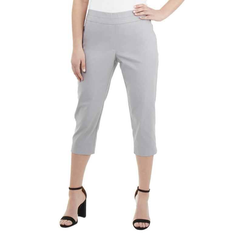NY Collection Women's Capri Pants Grey Size 10