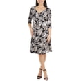 thumbnail image 1 of NY Collection Women's Paisley Cross Ruching Dress Westpais Black Size Medium, 1 of 3