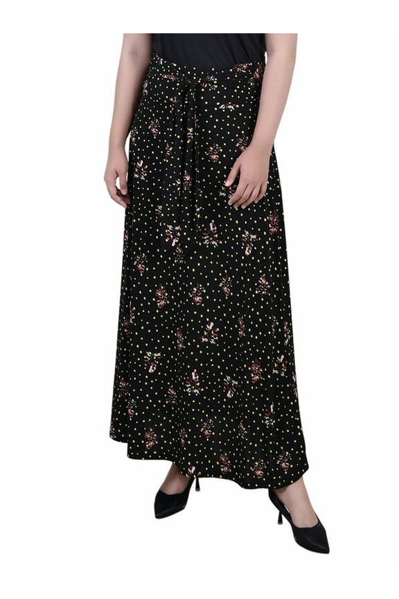 Women's Petite Maxi Skirt With Sash Waist Tie