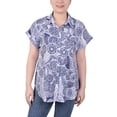 thumbnail image 1 of NY Collection Women's Petite Short Rolled Sleeve Button Front Blouse, 1 of 4