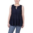 thumbnail image 1 of NY Collection Women's Petite Sleeveless Tiered Blouse, 1 of 4