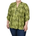 thumbnail image 1 of NY Collection Womens Pleated Tunic Blouse, Multicoloured, 1X, 1 of 4