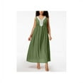 thumbnail image 1 of NY Collection Plus Petite Plus Size Crochet Trim Crinkle Maxi Dress Chive 1X, 1 of 2