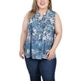 thumbnail image 1 of NY Collection Women's Plus Size Sleeveless Pintucked Blouse, 1 of 4