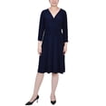 thumbnail image 1 of NY Collection Women's Ruched A-Line Dress, 1 of 4
