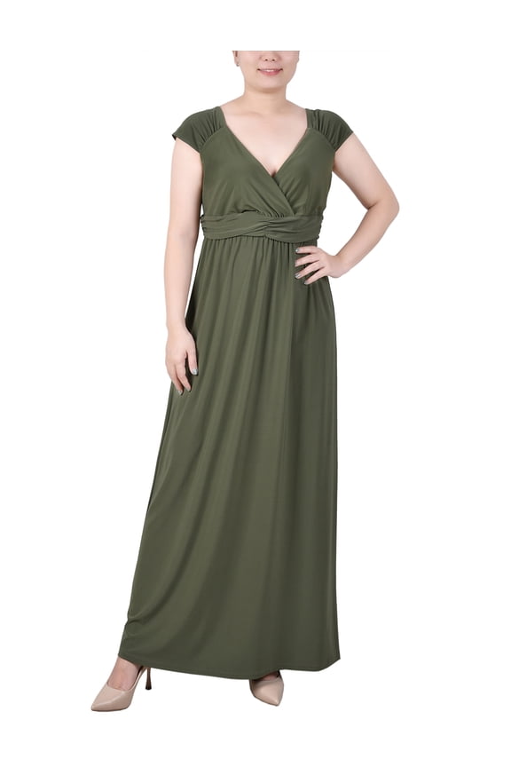 Women's Ruched Empire-Waist Maxi Dress