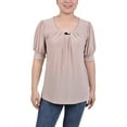 thumbnail image 1 of NY Collection Women's Short Sleeve Balloon Sleeve Top with Hardware, 1 of 4
