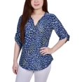 thumbnail image 1 of NY Collection Womens Animal Print Stretch Button-Down Top, 1 of 1