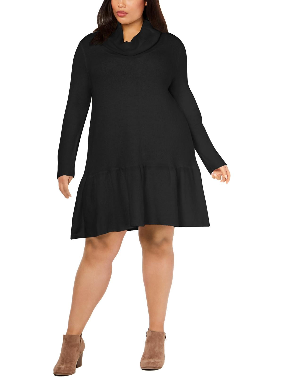 cowl neck sweater dress black Gothic Fairy Adjustable sweater Dress