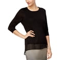 thumbnail image 1 of NY Collection Womens Knit Layered Pullover Sweater, 1 of 2