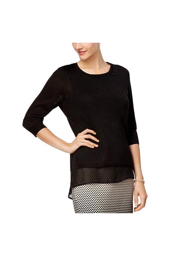 Womens Knit Layered Pullover Sweater