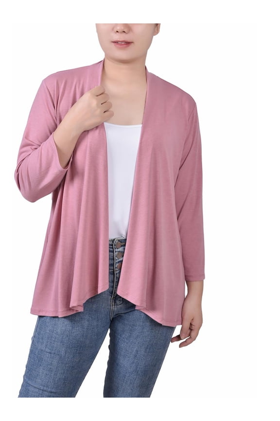 Womens Open Front Solid Cardigan Sweater