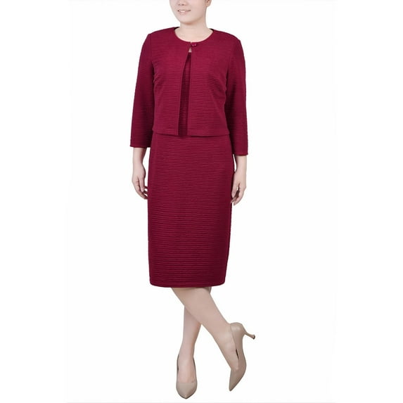 NY Collection Womens Petites 2PC Textured Two Piece Dress