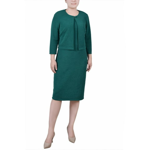 NY Collection Womens Petites 2PC Textured Two Piece Dress